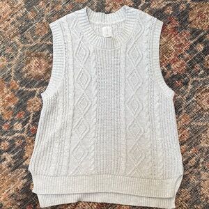 Joie Gray Cable Knit Sweater Vest